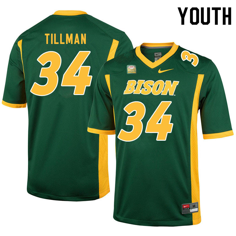 Youth #34 Juanye Tillman North Dakota State Bison College Football Jerseys Sale-Green
